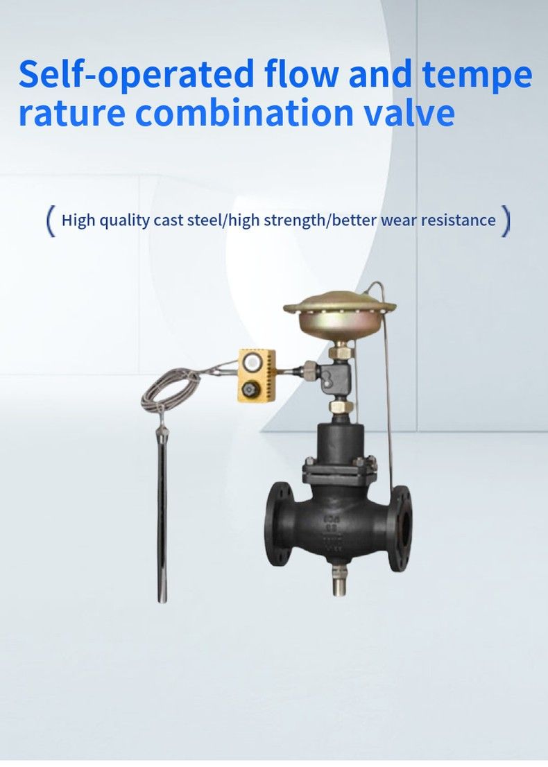 Self-operated flow and temperature combination valve