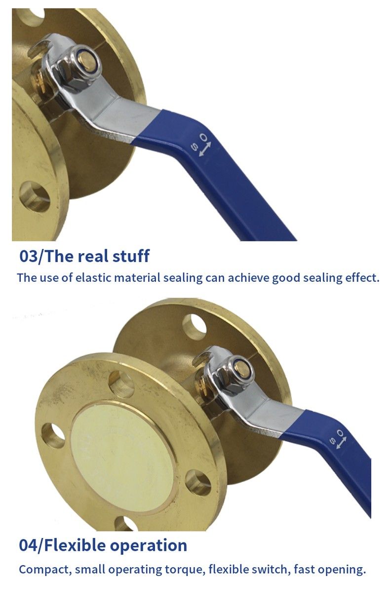 Q41F brass ball valve with flange