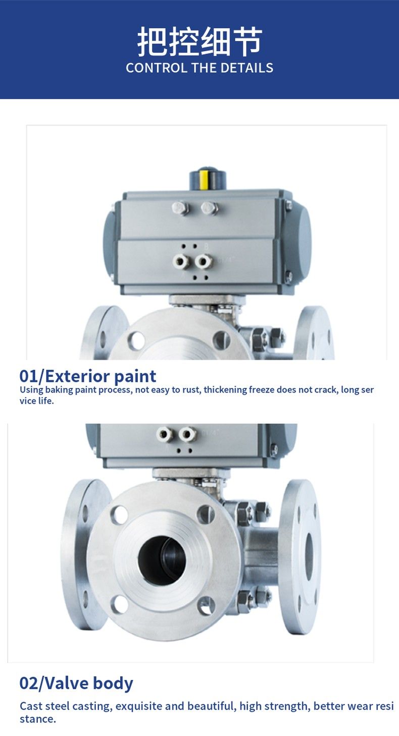 Q645F-Q644F pneumatic three-way ball valve