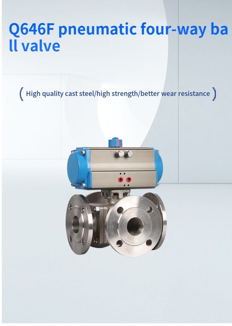 Q646F pneumatic four-way ball valve