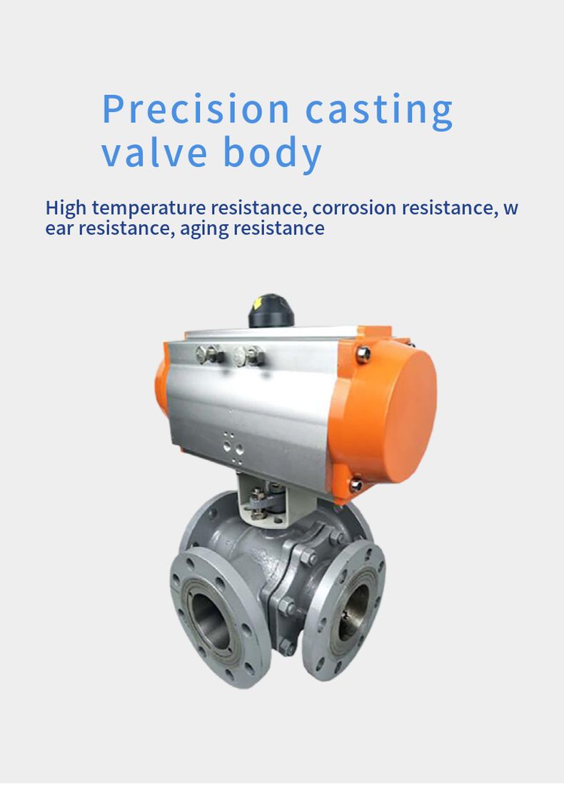 Q646F pneumatic four-way ball valve