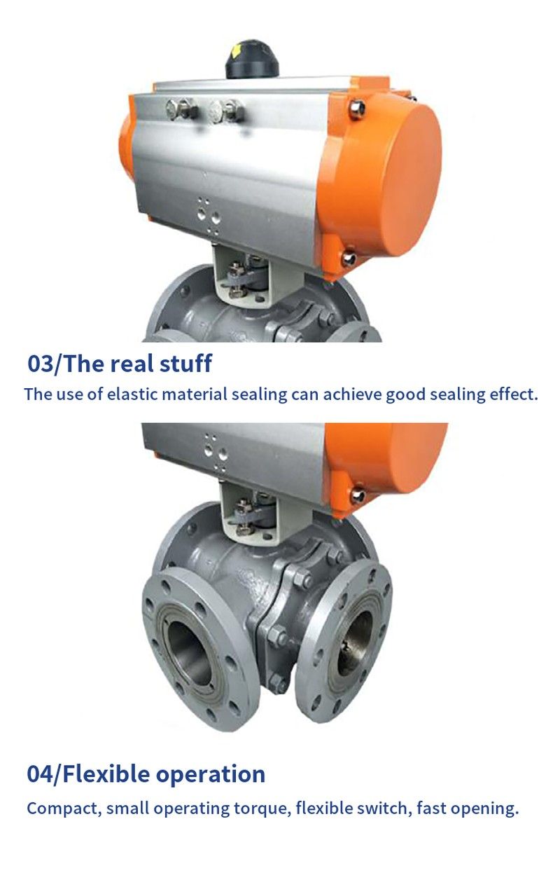 Q646F pneumatic four-way ball valve