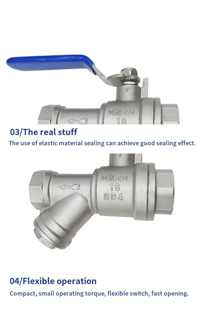 Stainless steel ball valve with filter