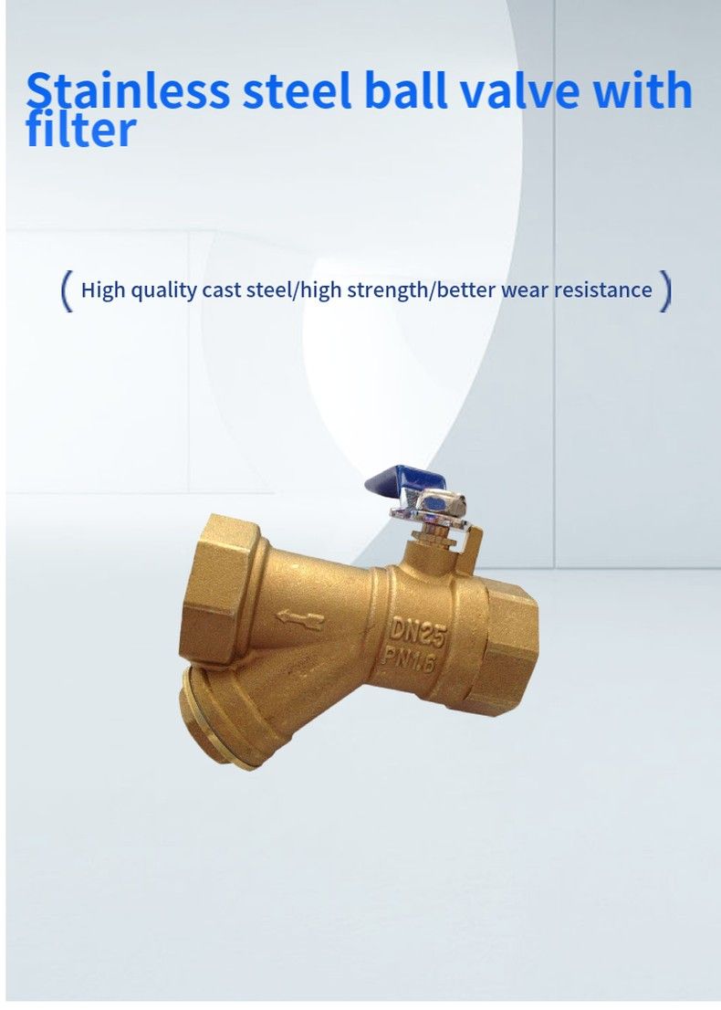 Brass wire belt filter ball valve