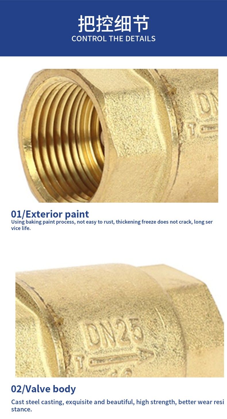 H12T brass check valve with internal thread