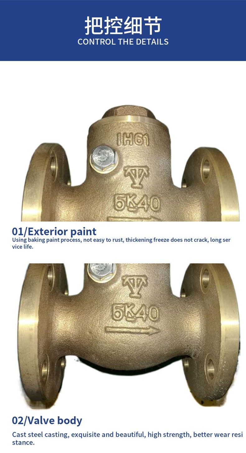 H44T Marine flanged bronze check valve