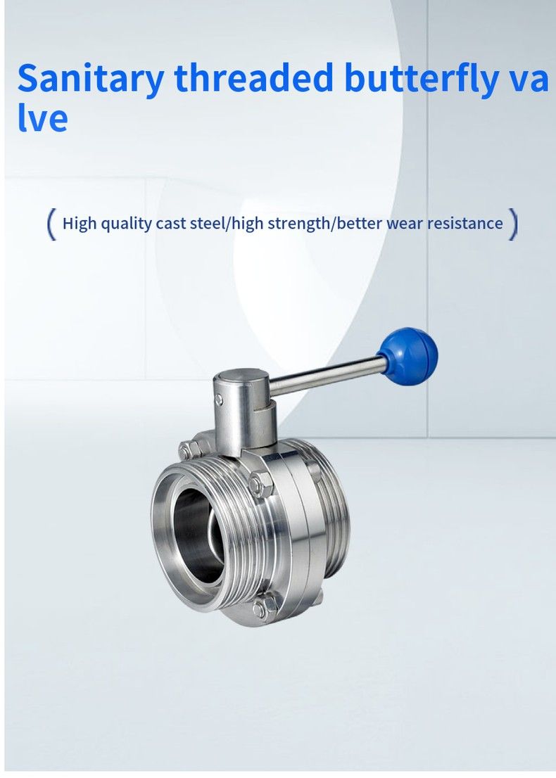 Sanitary threaded butterfly valve